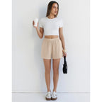 Linen Shorts for Women Summer Beach Casual Shorts Comfy Lightweight Vacation Cruise Outfits Lounge Pants with Pockets