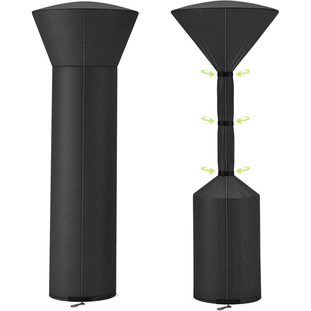 Patio Heater Covers, [2026 Upgraded Tear-Resistant Fabric] Waterproof With Robust Zipper,Dustproof/Wind/Sunlight/Snow-Resistant, (89"H X 33"D X 19"B ,Black)