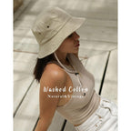 Furtalk Bucket Hats For Women Washed Cotton Packable Summer Beach Sun Hats Bucket Hat With Strings For Travel