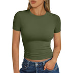 Trendy Queen Womens Short Sleeve T Shirt Buttery Soft Summer Tops Basic Tees