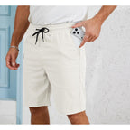 Stickon Men'S Shorts Casual Elastic Waist Drawstring Summer Beach Short With 5 Pockets