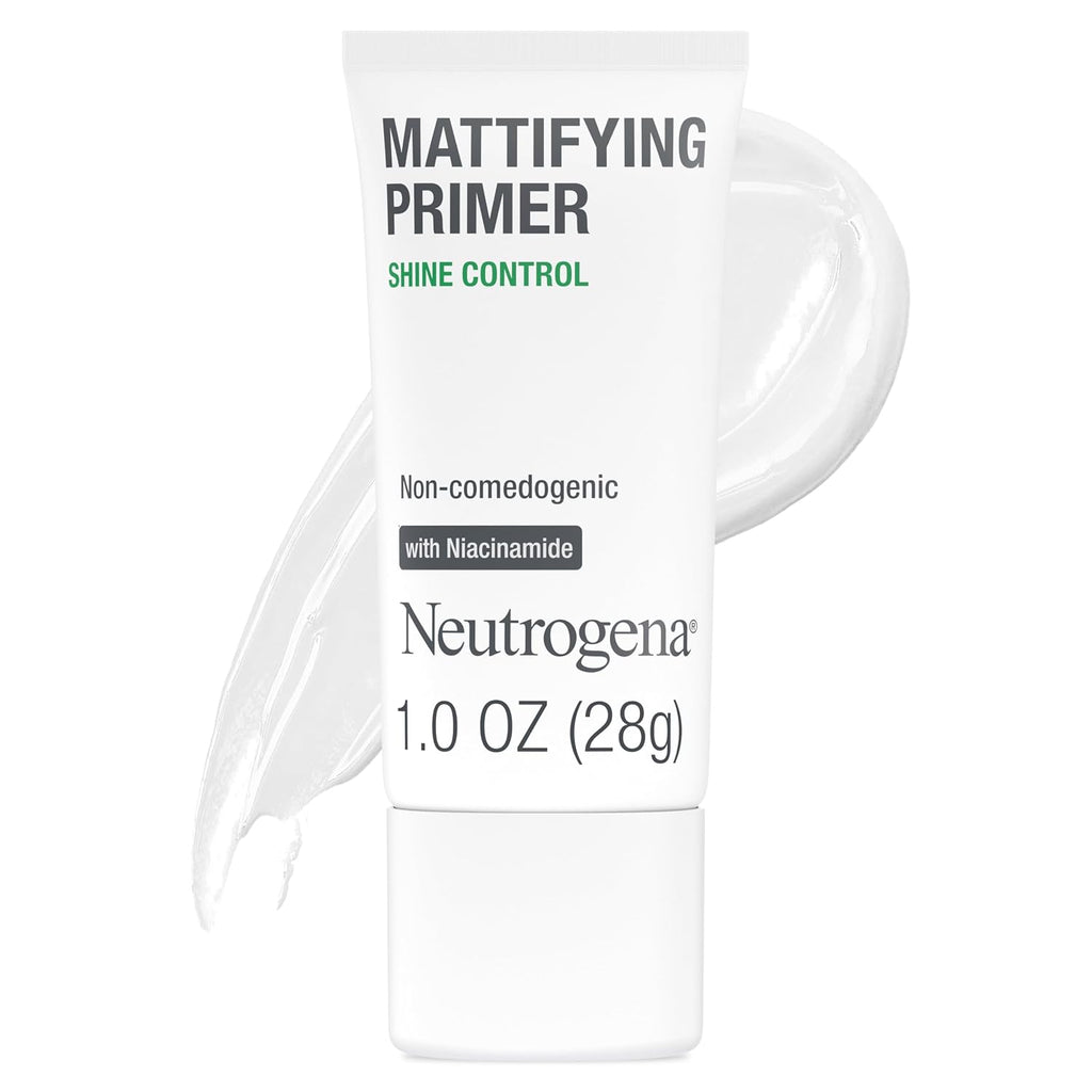 Neutrogena Mattifying Primer With Shine Control, Lightweight Pore Blurring Face Primer Blurs The Look Of Pores & Helps Reduce Shine, Matte Primer With Niacinamide, 1 Oz