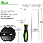 50Pcs Garden Stakes Staples + 50Pcs Gasket, Bakulyor 6 Inch Lawn Landscape Staples 11 Gauge U Shaped Galvanized Landscape Pins, Heavy Duty Yard Ground Pin For Weed Barrier Sod Fabric Decorations - 6"