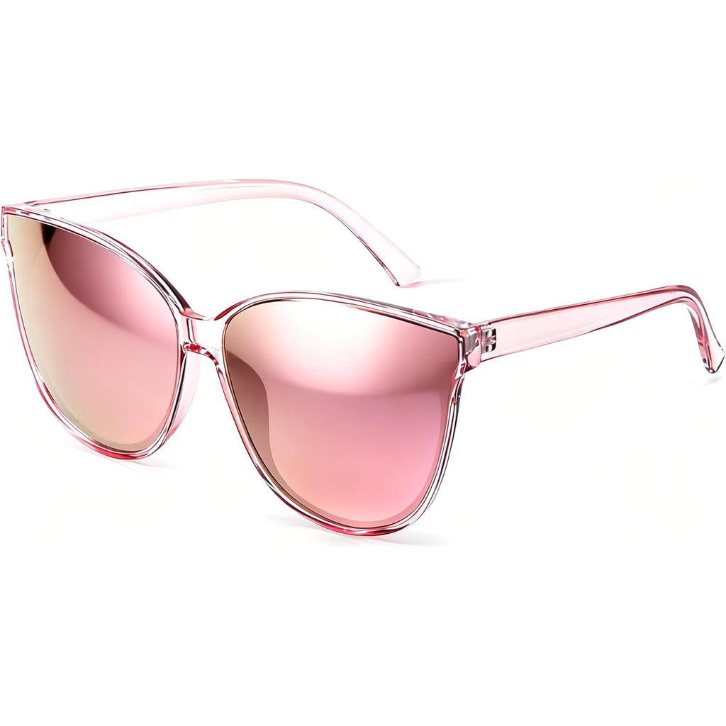 LVIOE Polarized Sunglasses for Women UV400 Protection Oversized Cat Eye Frame Retro Sunglasses for Driving Fishing Outdoor