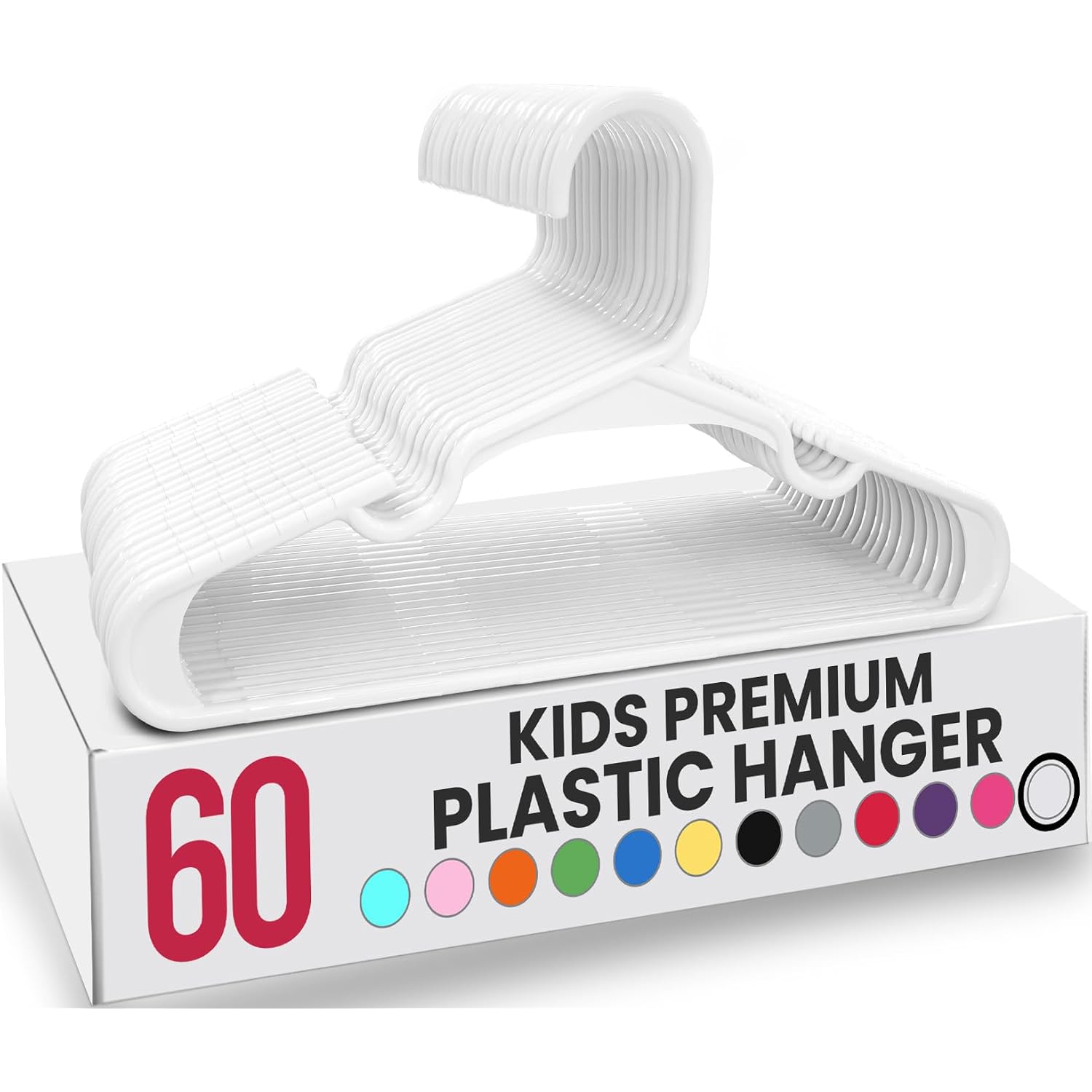 Utopia Home Kids Hangers 60 Pack – 11.5 Inch Baby Closet Hangers White | Plastic Baby Hangers | Fits Children'S & Infant Clothes | Gentle On Delicate Garments
