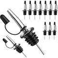 Pafusen 12 Pack Liquor Pour Spout With Dust Caps - Bottle Pourers for Alcohol, Olive Oil - Speed Pourers, Bar Bartender Accessories