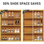Nvgsn Shoe Slots Organizer 20 Pack - Shoe Stackers, Space Savers 50%, 4 Levels Adjustable, Double Layer Holders For Closet, White