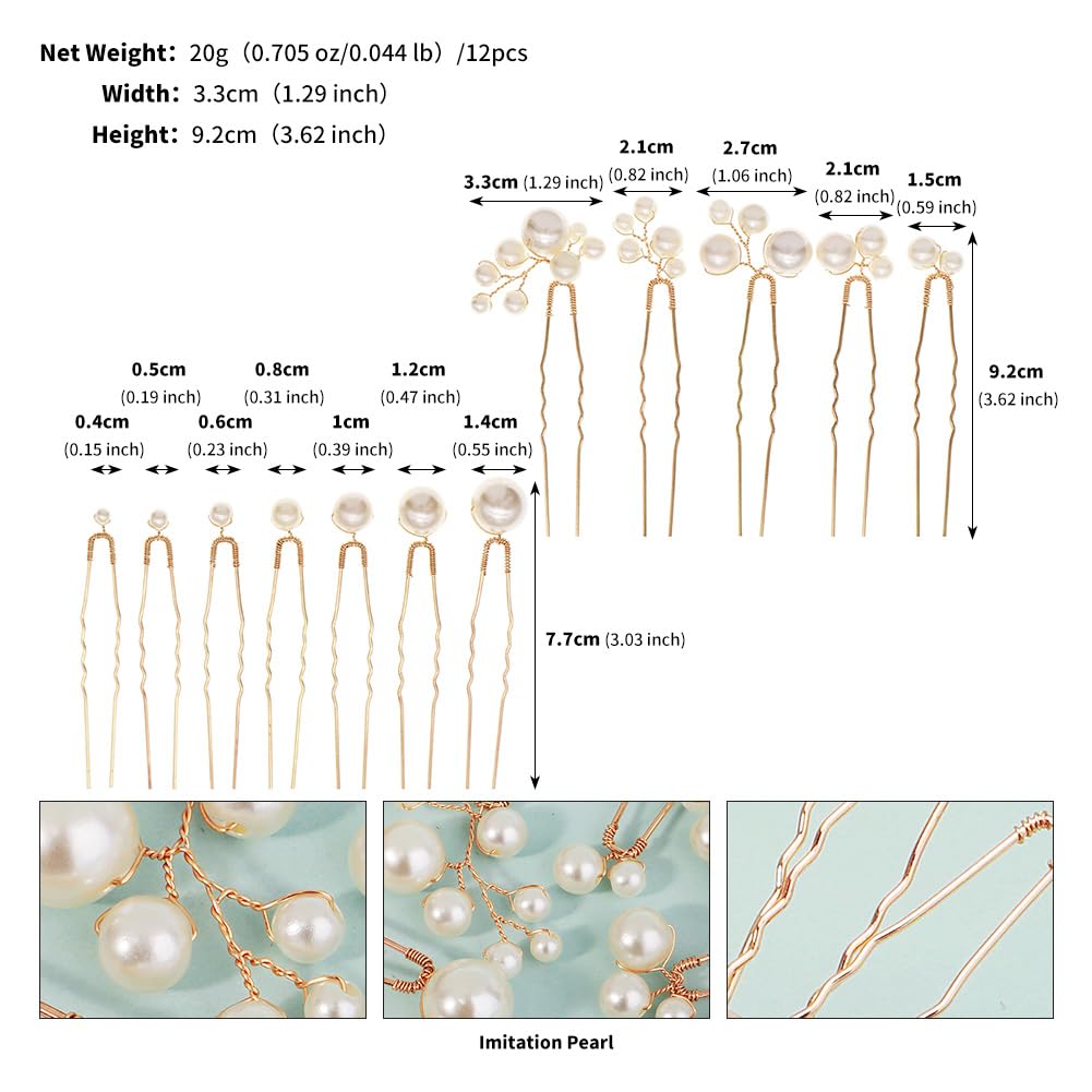 Handmade Pearl Bridal Hair Pins Wedding Hair Accessories For Women Brides Bridesmaid