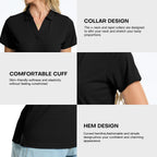 Women's Polo Shirts Short Sleeve Quick Dry UPF 50+ Sun Protection Business Casual Collared Shirt Tennis Golf Shirt Work Tops