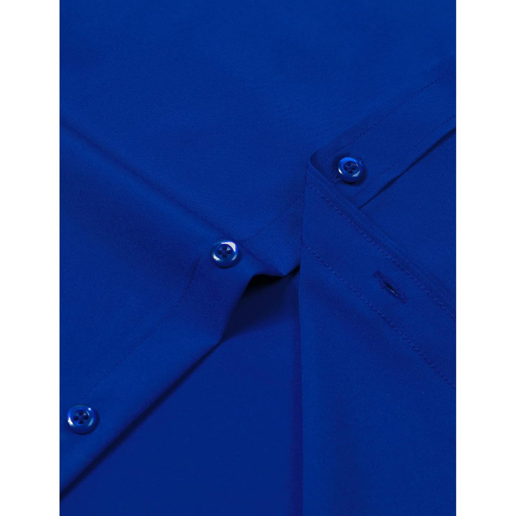 Zeroyaa Men'S Regular Fit Dress Shirt Solid Wrinkle-Free Long Sleeve Casual Business Button Up Shirts With Pocket