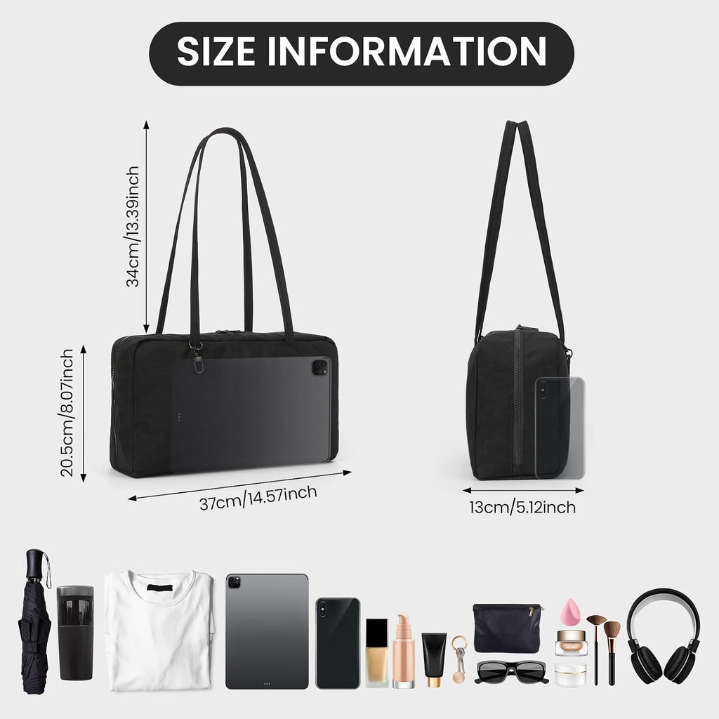 Slouchy Tote Bags Nylon Bowler Bag For Women Hobo Bags Large Shoulder Bag For Travel Work College