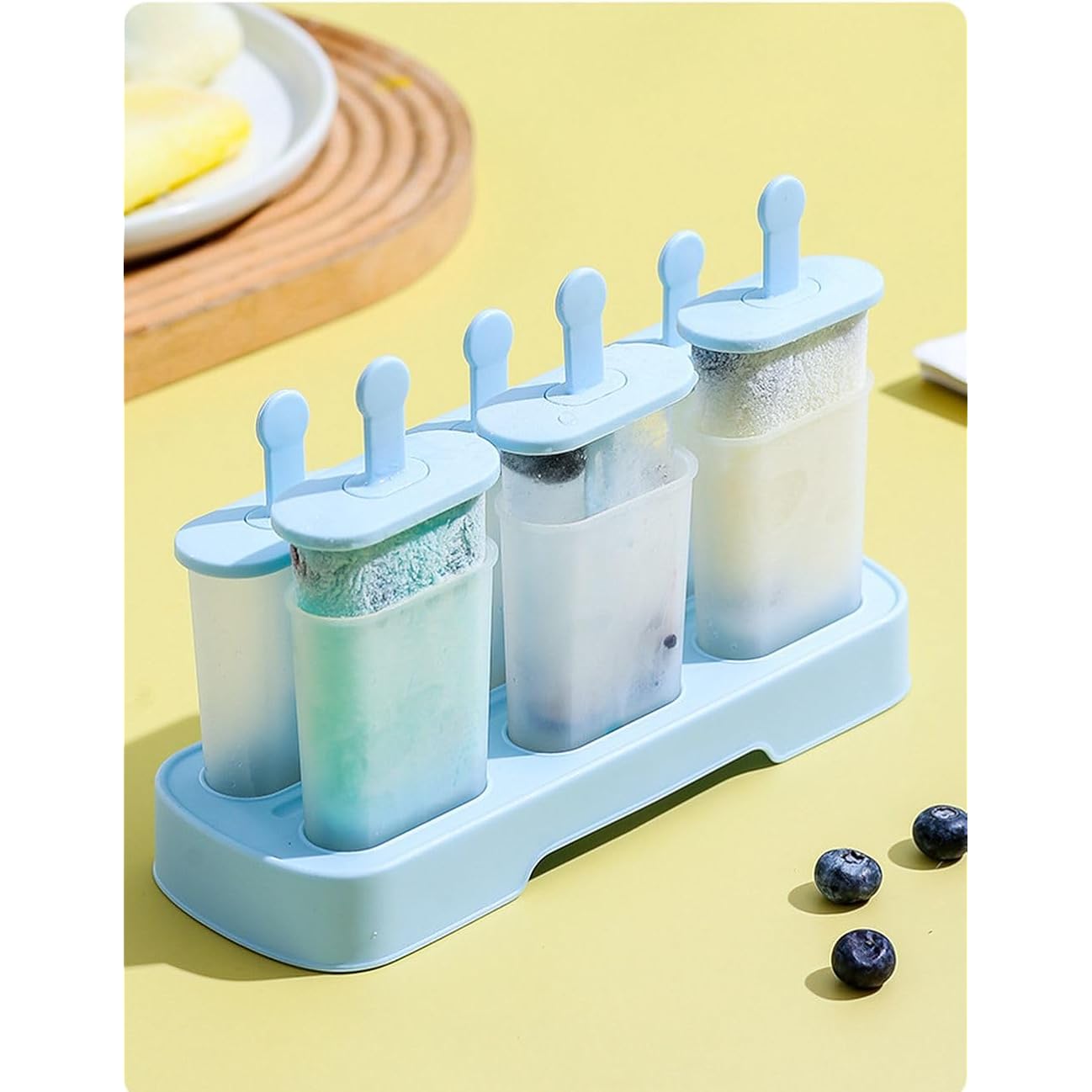 Popsicle Molds Set 6 Pieces Ice Popsicle Maker-Bpa Free,Easy-Release Ice Pop Molds,Homemade Ice Cream Molds (Blue)