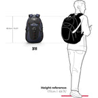 Swissdigital Design Laptop Backpack With Usb Charging Port, Travel Backpack Fits 15.6 Inches Computer, 31L College School Backpack For Men, Blue/Black | Sd803-12