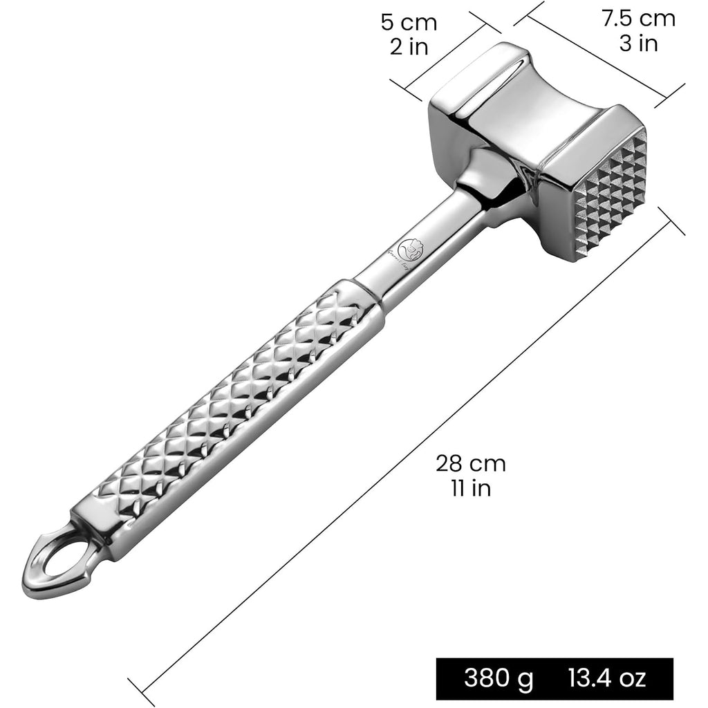 Gourmet Easy Classic Meat Tenderizer Tool, Non-Slip Grip Lifetime Replace | Dual-Sided Heavy-Duty Design For Effortless Tenderizing Of Steak, Poultry And Chicken, Dishwasher Safe, Lifetime Replacement
