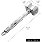 Gourmet Easy Classic Meat Tenderizer Tool, Non-Slip Grip Lifetime Replace | Dual-Sided Heavy-Duty Design For Effortless Tenderizing Of Steak, Poultry And Chicken, Dishwasher Safe, Lifetime Replacement