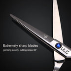 Hair Cutting Scissors, Ulg Professional Hair Scissors 6.5 Inch Right-Hand Razor Edge Barber Shears Salon Hair Cutting Shears Made Of Japanese Stainless Steel, Hand Sharpened Blue