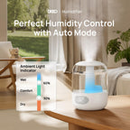 Dreo 3L Humidifiers For Bedroom, 30H Runtime, 26 Db Quiet, New Edition | Easy To Refill & Clean, Precise Humidity Control, Night Light, Cool Mist Air Humidifier For Large Room, Baby Nursery
