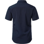 Jemitop Men'S Stretch Wrinkle Free Short Sleeve Texture Shirt Lightweight Summer Button Down Shirts For Beach Vacation