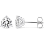 IGI Certified 1.50 to 4.00 Carat Lab Grown Diamond Round Stud Earrings for Women I 14k White Gold Earrings for Her (I-J, VS1-VS2, cttw) 3-Prong Martini Set Diamond I Push Back Studs