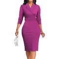 Women's Church Dresses 3/4 Sleeve Sexy V Neck Vintage Pencil Dress Mermaid Dress for Business