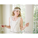 Long Pearl Necklaces for Women Cream White Faux Pearl Strand Layered Necklace Costume Jewelry