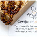 Amber Guru Baltic Amber Necklace (Authentic, Certified) - 12.5 inches - Unisex Jewelry - Polished Real Amber Beads - Proud to Deliver Genuine Baltic Sea Wonder Handmade