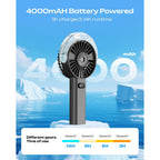 Otlonpe Handheld Misting Fan Portable, 4000Mah Rechargeable Battery Powered, Small Personal Mister Fan With Water Spray Cooling, 4-Speed Wind, Led Display, Hand Held Mist Fans For Travel Outdoor Beach