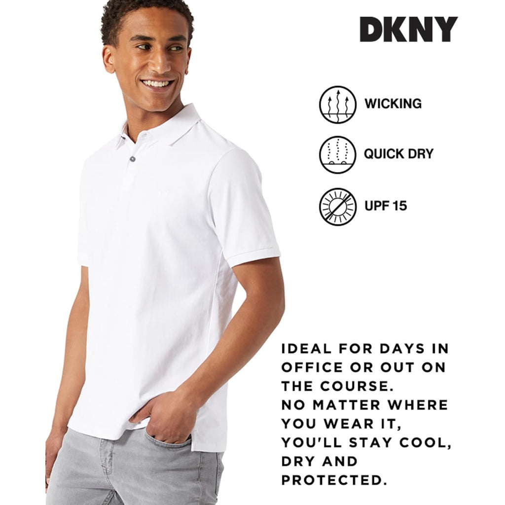 Dkny Soft Cotton Polo Shirts For Men - Modern Fit, Quick Dry, Casual Mens Polo Shirts Short Sleeve