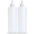 BRIGHTFROM Condiment Squeeze Bottles, 16 OZ Empty Squirt Bottle with Twist Top Cap, Leak Proof - Great for Ketchup, Mustard, Syrup, Sauces, Dressing, Oil, Arts and Crafts, BPA FREE Plastic - 2 PACK