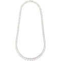 14K White Gold Lab Grown Diamond Tennis Necklace, 5.15 Carats, VS1 Clarity, E-F Color, Oval Cut 4 Prongs Fine Jewelry for Gifts