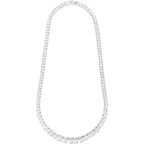 14K White Gold Lab Grown Diamond Tennis Necklace, 5.15 Carats, VS1 Clarity, E-F Color, Oval Cut 4 Prongs Fine Jewelry for Gifts