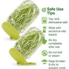 Happyiren Sprouting Kit for Wide Mouth Mason Jars, 2-Pack BPA-Free One-Piece Sprouting Lids with Built-In Stand, Seed Germination Jar Sprouter Lid, Fits Wide Mouth Jars (3.38"/86mm)