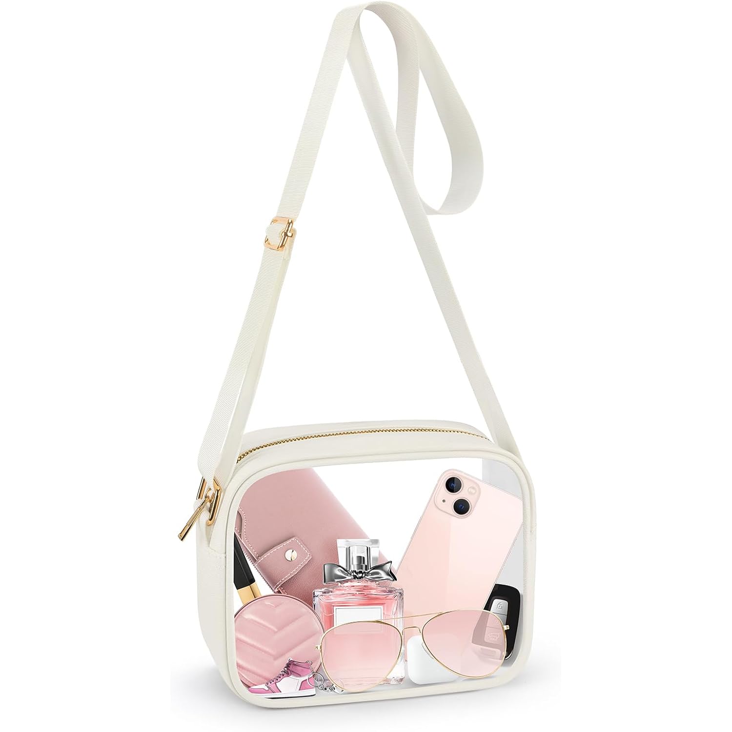 KETIEE Clear Crossbody Bag, Stadium Approved Clear Purse Bag for Concerts Sports Events Festivals