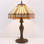 Werfactory Table Lamp Base Replacement Only With 6Pcs Bulb, Wide 6 Height 18 Inch, Fit For 8, 10, 12 Inch Tiffany Style Stained Glass Lampshade, Dark Bronze Finish, Resin, Push Switch On Cord