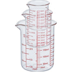 Ackers High Borosilicate Glass Measuring Cup Set With Pour Spout,60Ml(2Oz),120Ml(4Oz), 250Ml(8Oz) Glass Measuring Beaker For Kitchen Or Restaurant, Easy To Read