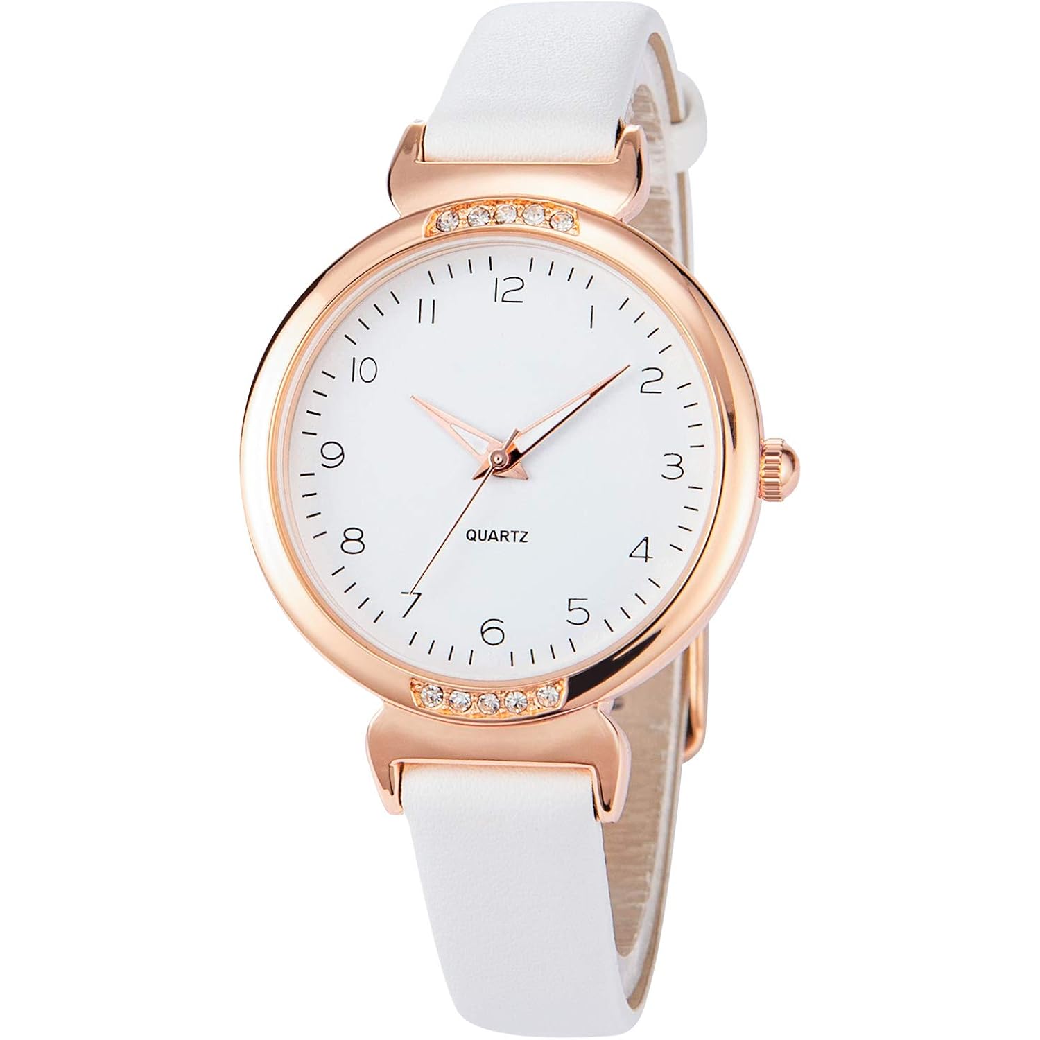 NUOVO Women's Silicone Sports Watch - Crystal Accented Leather Strap Analog Display