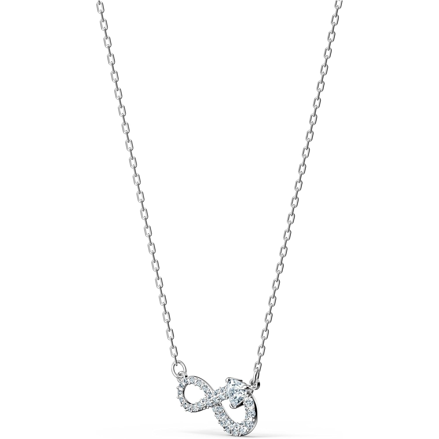 Swarovski Infinity Twist Jewelry Collection, Bracelets & Necklaces, Rhodium & Rose Gold Tone Finish, Clear Crystals
