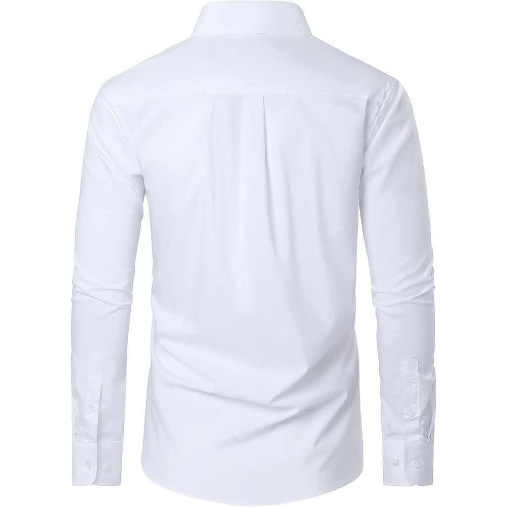Cotton Mens Dress Shirts Long Sleeve Wrinkle Free Business Casual Button Down Shirts Formal Shirts Big And Tall