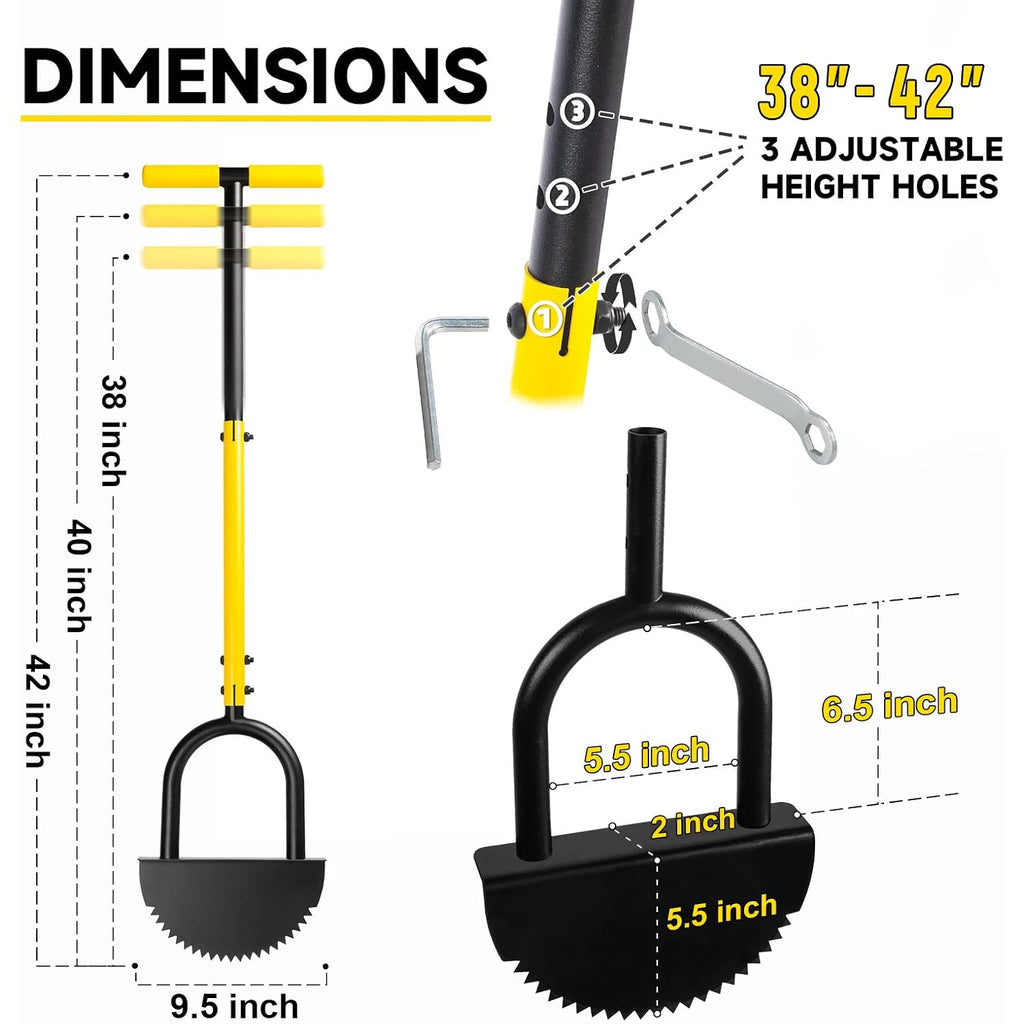 Manual Edger Lawn Tool With 38"-42" Adjustable Length, Saw-Tooth Border Edger With Wide Footplate Manganese Steel Blade, Garden Edging Tool For Flower Beds, Landscaping, Sidewalks, Yard
