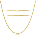 KROMPG Necklace 14k Gold Chain for Women 2mm Rope Gold Chain Necklace Womens Men Non-Tarnish & Dainty Necklaces for Women Men All Lengths 16-26 Inches