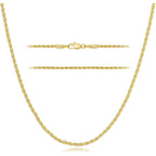 KROMPG Necklace 14k Gold Chain for Women 2mm Rope Gold Chain Necklace Womens Men Non-Tarnish & Dainty Necklaces for Women Men All Lengths 16-26 Inches
