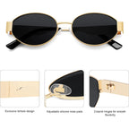 SOJOS Retro Oval Sunglasses for Women Trendy Classic Shades UV400 Protection SJ1256