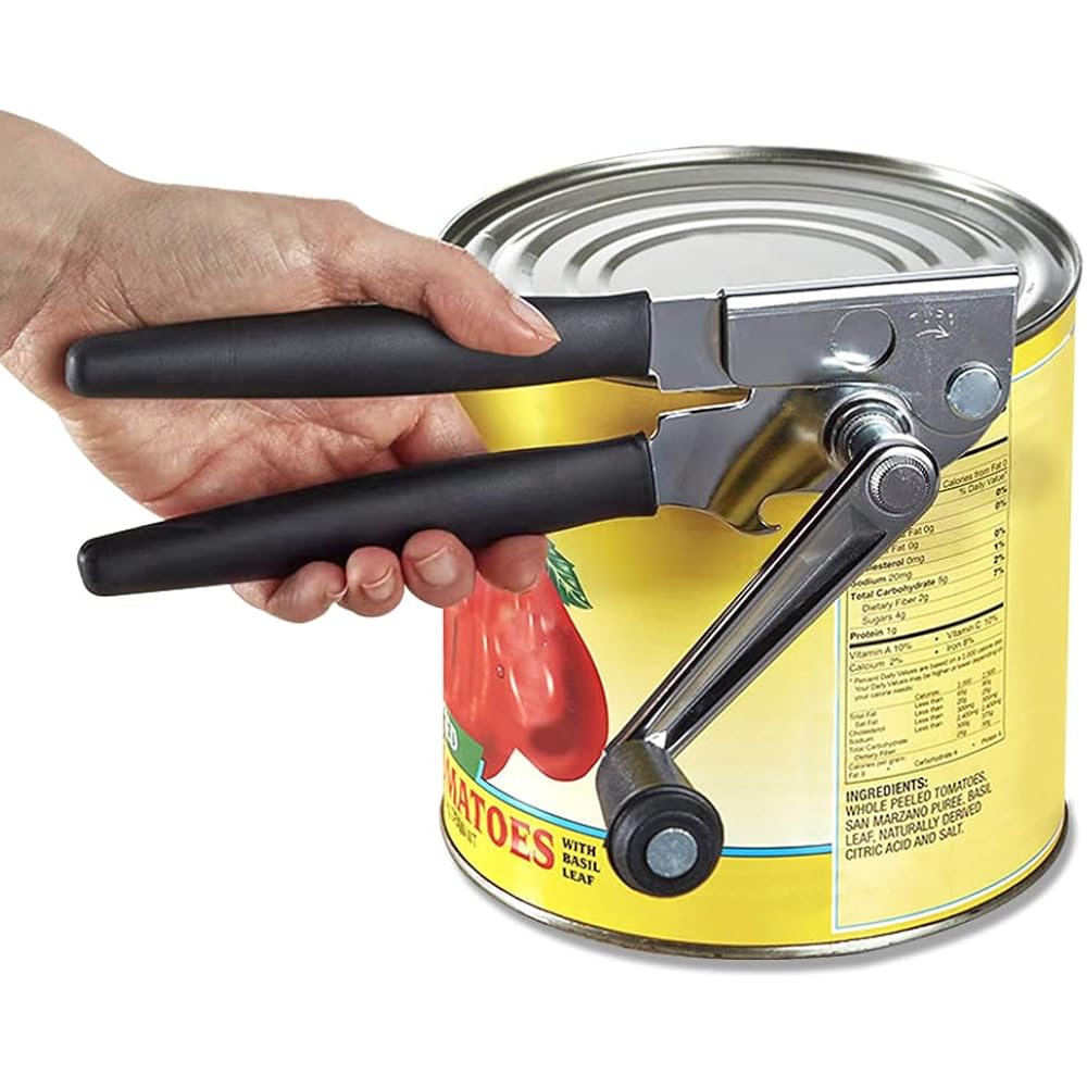Heavy-Duty Commercial Manual Crank Can Openers,Rubber-Coated Long Handles | Easy To Use, Ergonomic,Works Great On #10 Cans,For Restaurants,Home Kitchens,Seniors & Arthritis