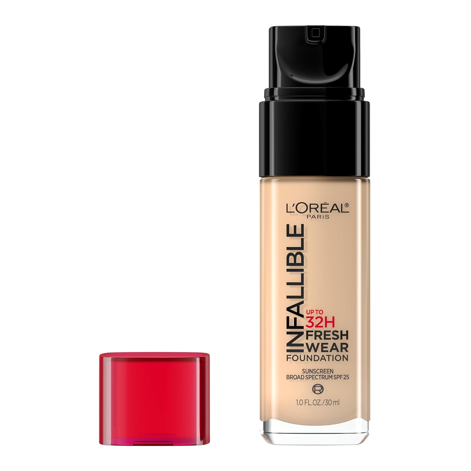 L'Oreal Paris Makeup Infallible Up To 32 Hour Fresh Wear Lightweight Foundation, 430 Ivory Buff, 1 Fl Oz, Packaging May Vary