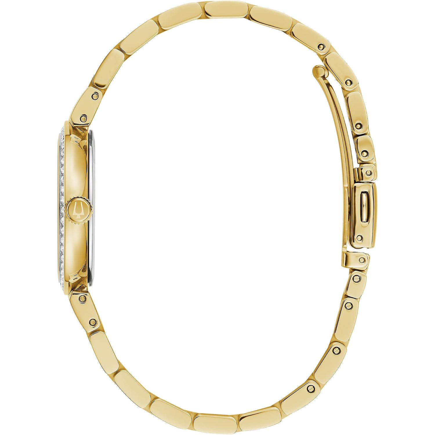 Bulova Ladies' Classic Crystal Stainless Steel 3-Hand Quartz Watch, White Mother-Of-Pearl Dial