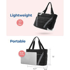 Bagsmart Tote Bag For Women With Zipper And Yoga Mat Straps Quilted Gym Tote For Travel, Work, Sport