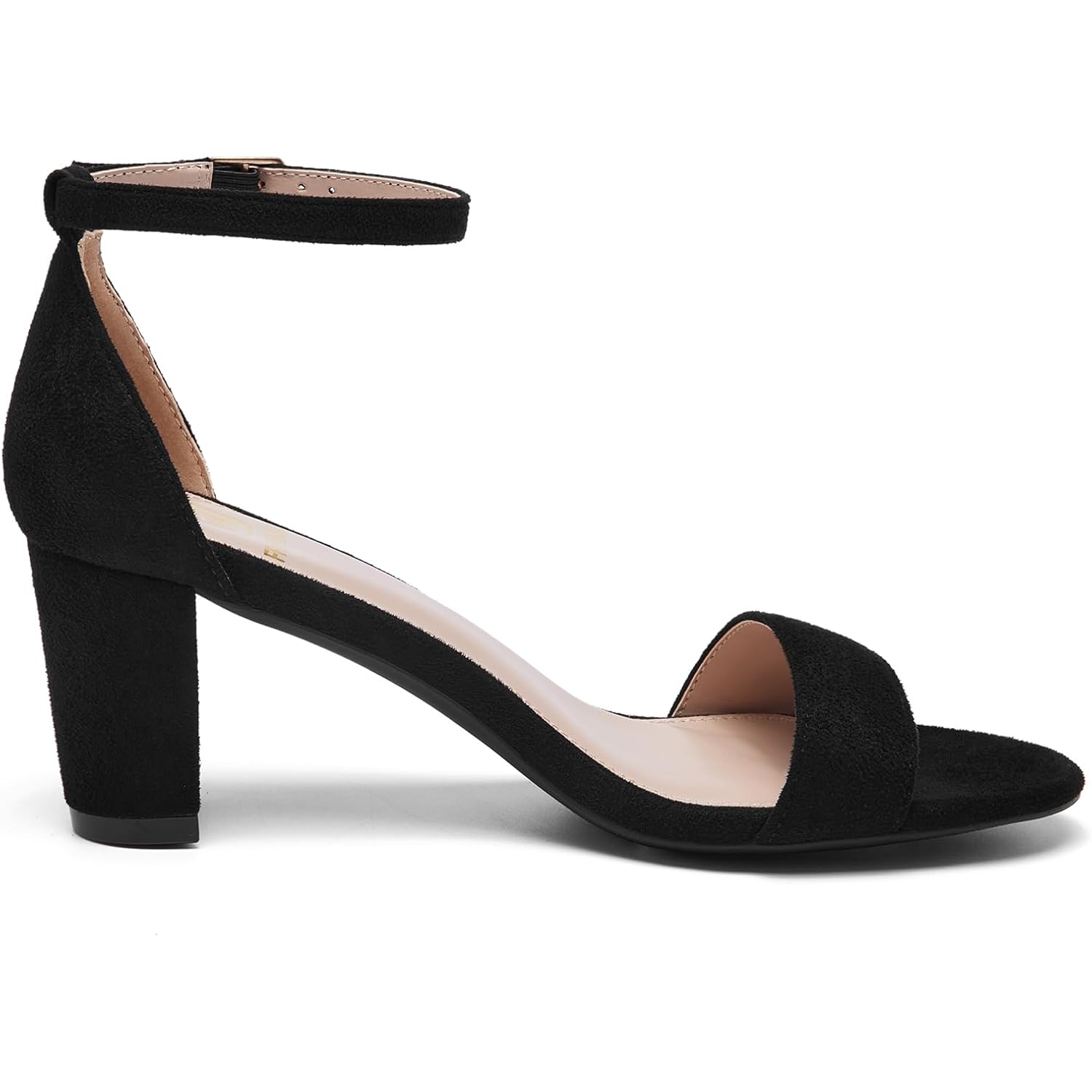 Fw Fran Willor Women Open Toe Low Chunky Short Heels Ankle Strap Block Heel Sandals Party Dress Wedding Pump Shoes