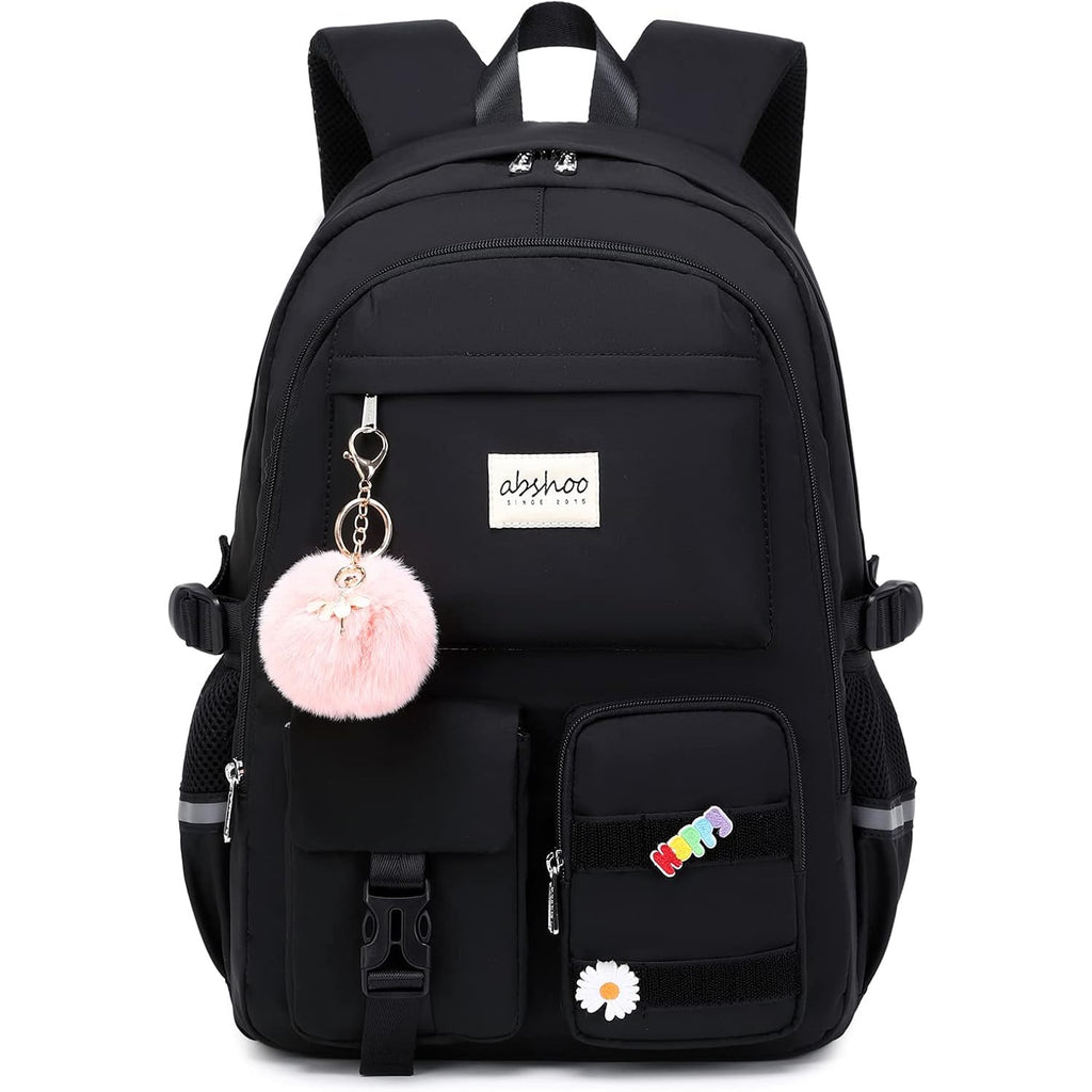 Abshoo Big Student Laptop Backpack For College Women Middle High School Teen Girls Bookbag Travel Daypack (Black) | For College