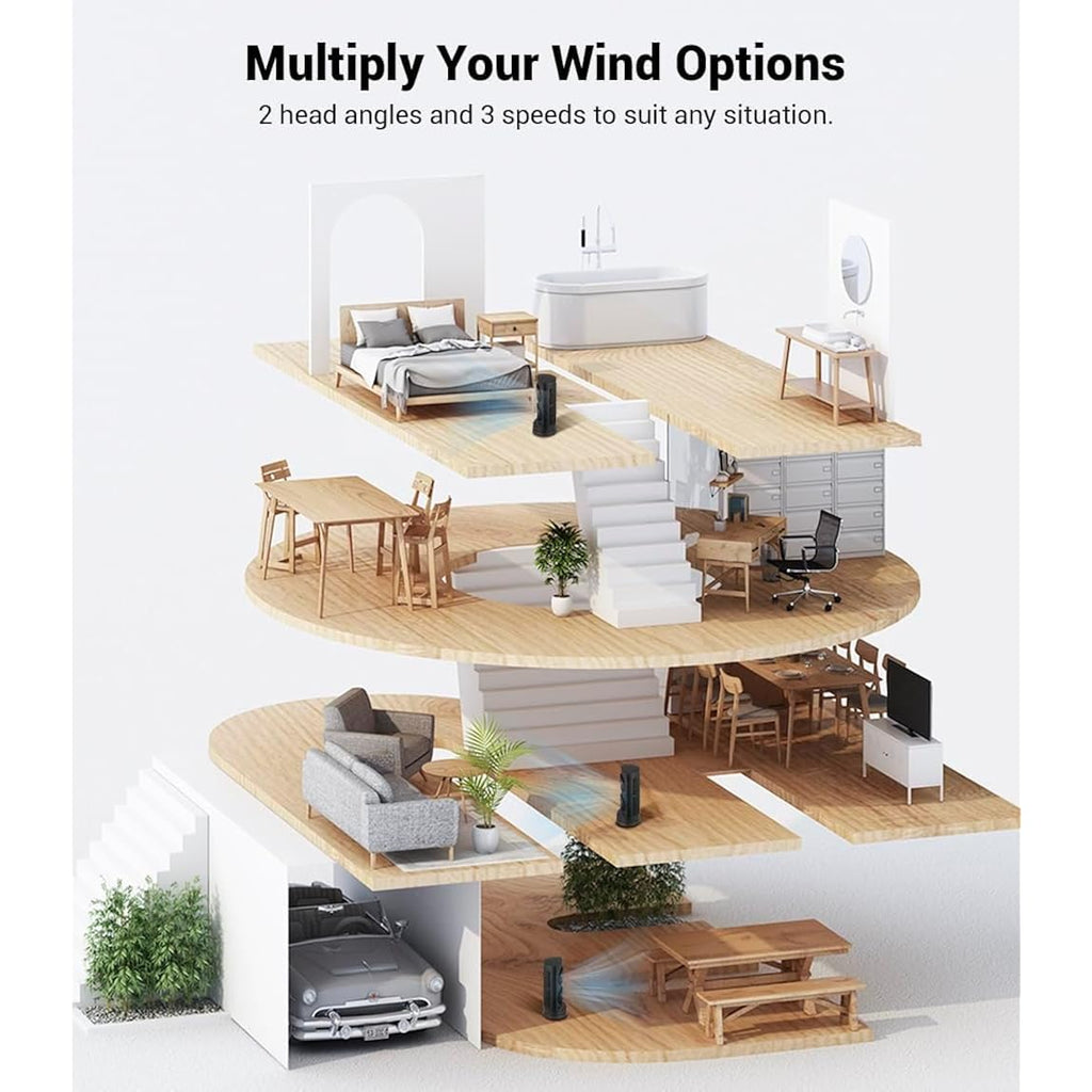 Personal Tower Cooling Fans That Blow Cold Air, Standing Small Desk Fan With 3 Speeds & Timer, 60° & 110° Oscillating Table Fan, Quiet And Safe Electric Floor Fan For Bedroom, Bedside, Home, Office
