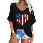 UNCLECAT Women's V Neck Oversized T-Shirts Summer Short Sleeve Shirts Loose Casual Tops Tee